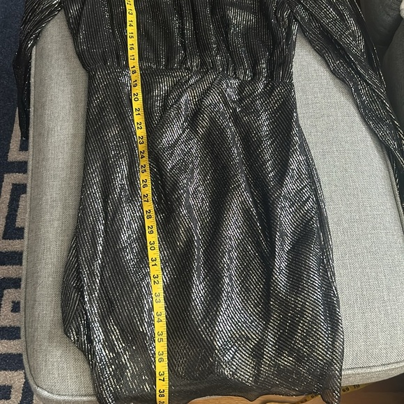 Maje Rivela Cutout metallic silk-blend chiffon mini dress Size 42 US 10 - Picture 13 of 15